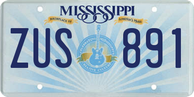 MS license plate ZUS891