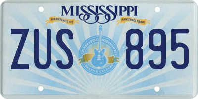 MS license plate ZUS895