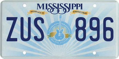 MS license plate ZUS896