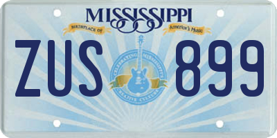 MS license plate ZUS899