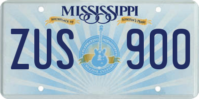MS license plate ZUS900