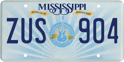 MS license plate ZUS904