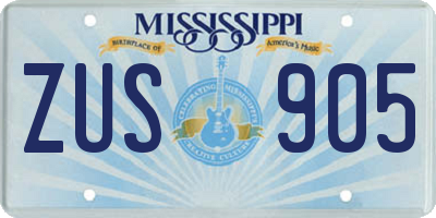 MS license plate ZUS905