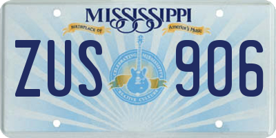 MS license plate ZUS906