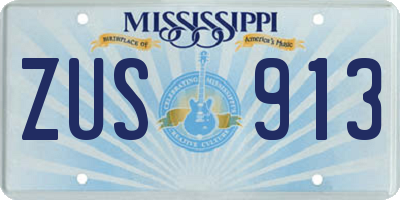 MS license plate ZUS913