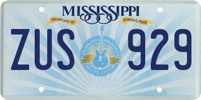 MS license plate ZUS929