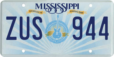 MS license plate ZUS944