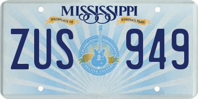 MS license plate ZUS949