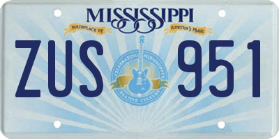 MS license plate ZUS951