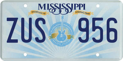 MS license plate ZUS956