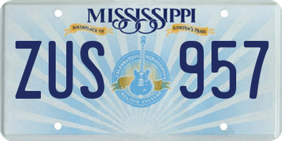 MS license plate ZUS957