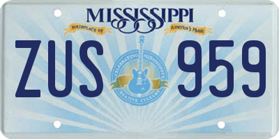 MS license plate ZUS959