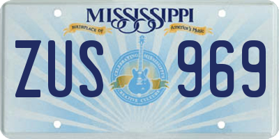 MS license plate ZUS969