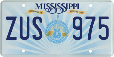 MS license plate ZUS975