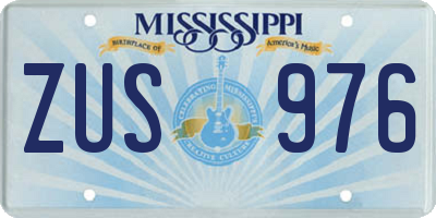 MS license plate ZUS976