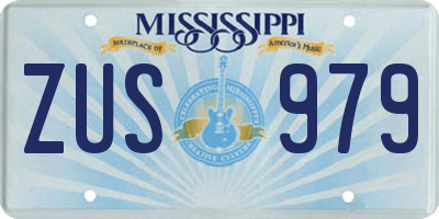 MS license plate ZUS979