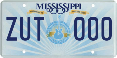 MS license plate ZUT000