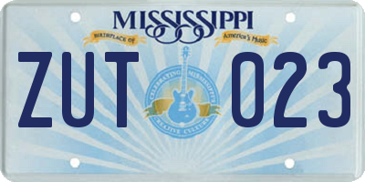 MS license plate ZUT023