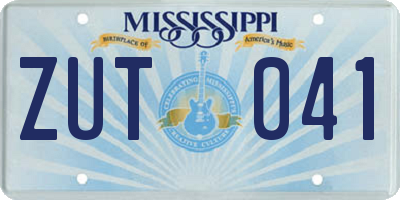 MS license plate ZUT041