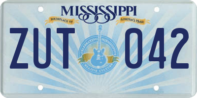 MS license plate ZUT042