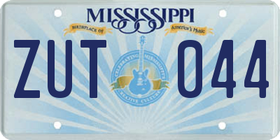 MS license plate ZUT044