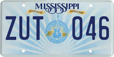 MS license plate ZUT046