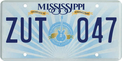 MS license plate ZUT047