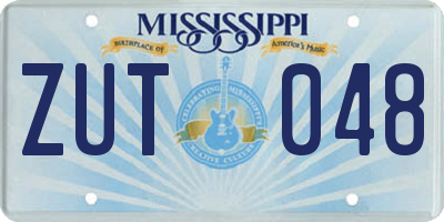 MS license plate ZUT048