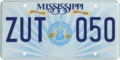 MS license plate ZUT050