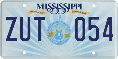 MS license plate ZUT054