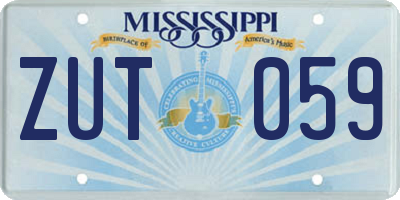 MS license plate ZUT059