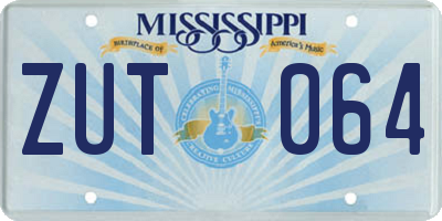 MS license plate ZUT064