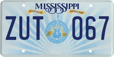 MS license plate ZUT067