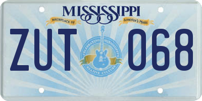 MS license plate ZUT068
