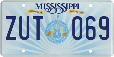 MS license plate ZUT069