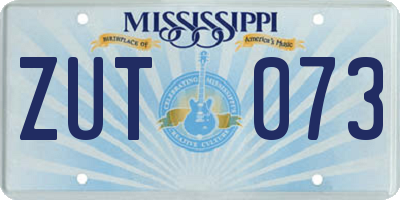 MS license plate ZUT073