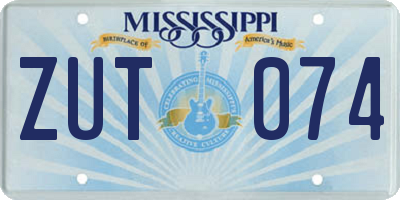 MS license plate ZUT074