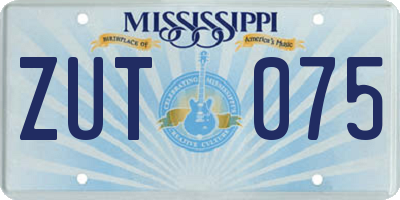 MS license plate ZUT075