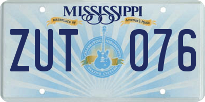 MS license plate ZUT076