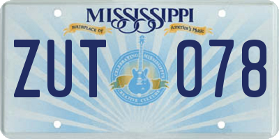 MS license plate ZUT078