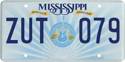 MS license plate ZUT079