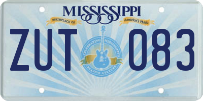 MS license plate ZUT083