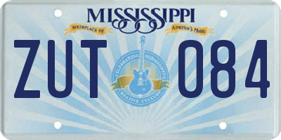 MS license plate ZUT084