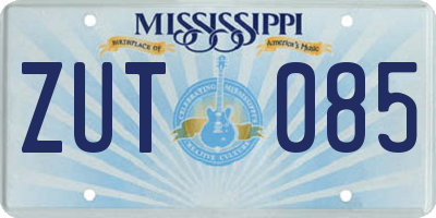 MS license plate ZUT085