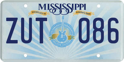 MS license plate ZUT086