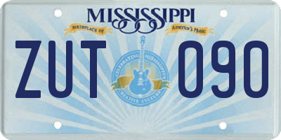 MS license plate ZUT090