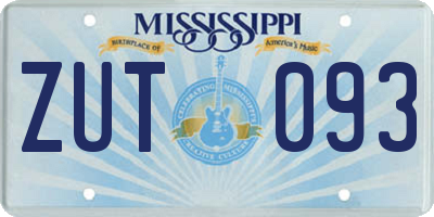MS license plate ZUT093