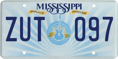 MS license plate ZUT097