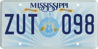 MS license plate ZUT098