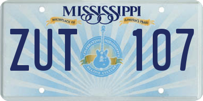 MS license plate ZUT107